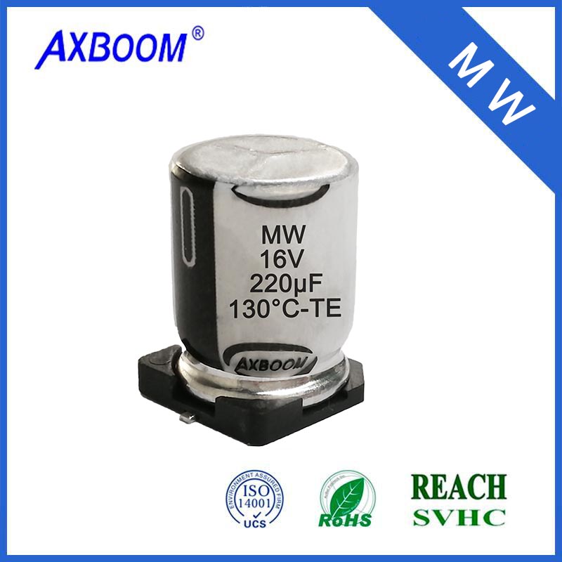 MW series, 2000 hours life at 130°C, 16V to 100V, high temperature resistant product